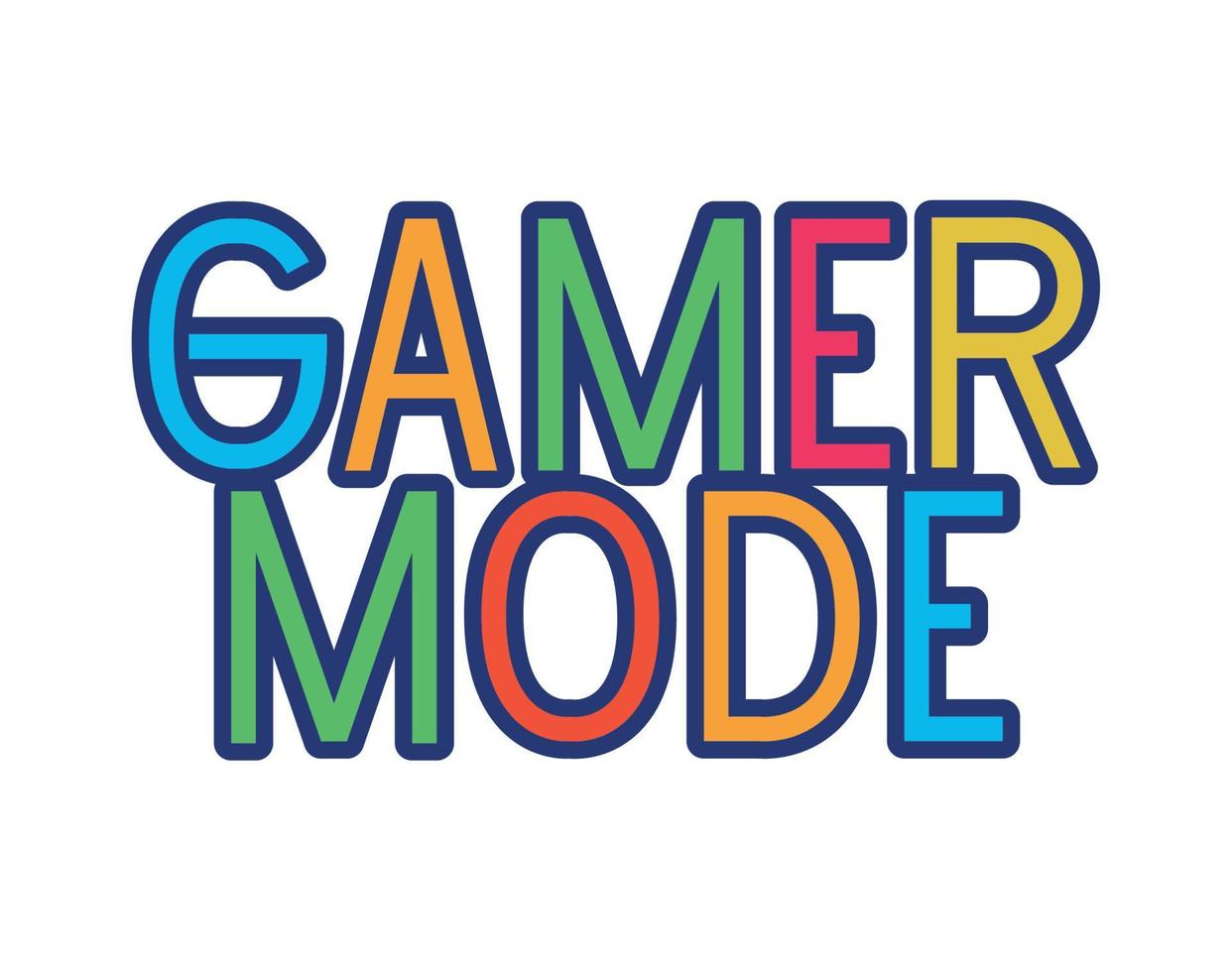 gamer mode lettering vector