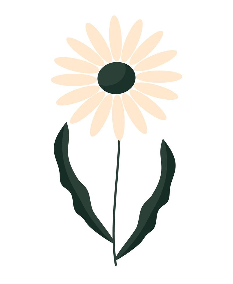 beige flower design vector