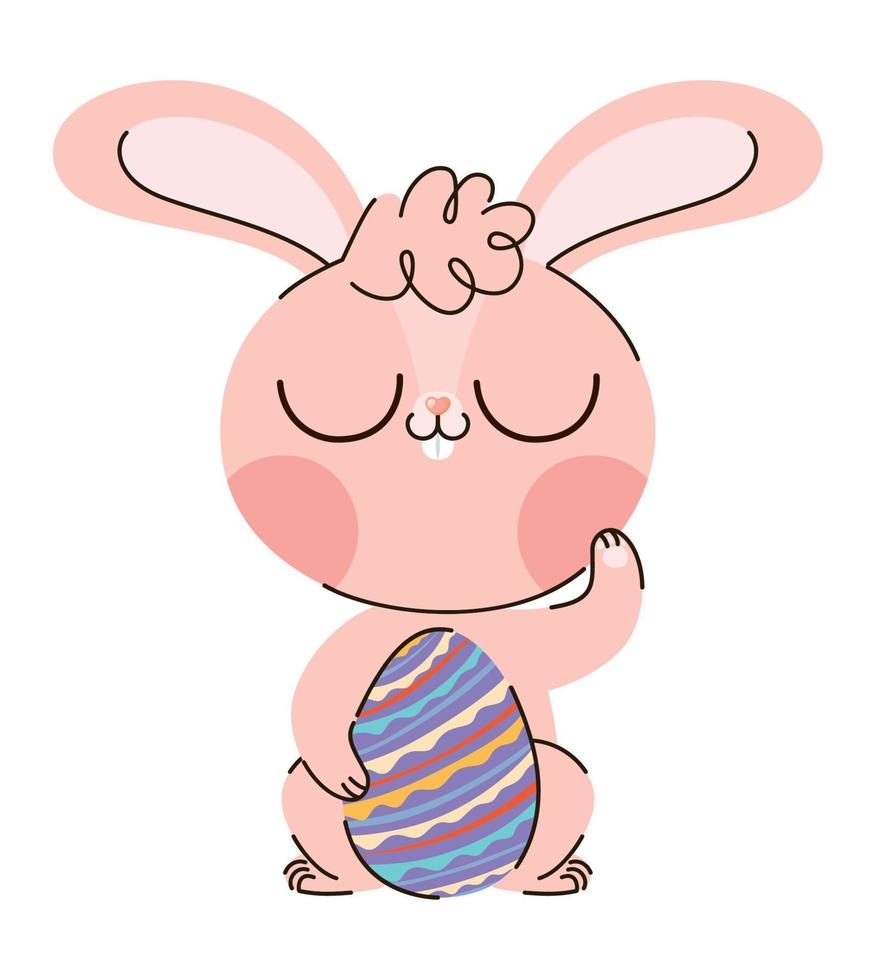 bunny and easter egg vector