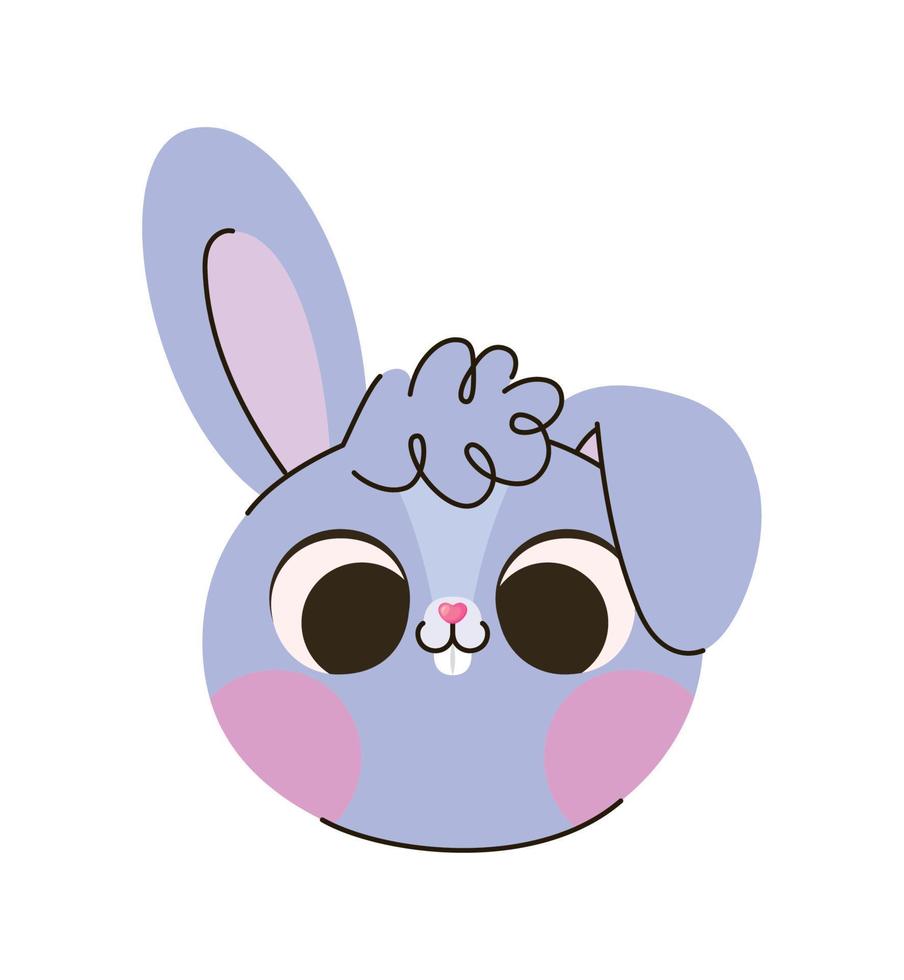 happy purple bunny vector