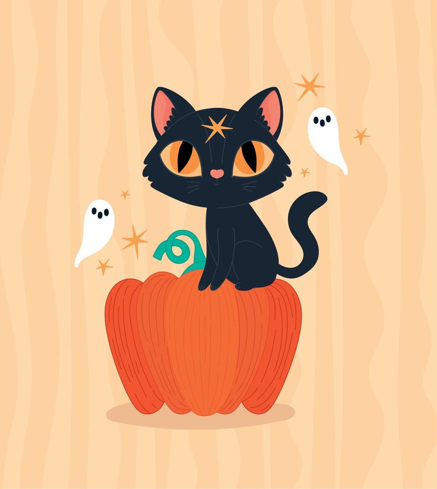halloween cat cartel vector