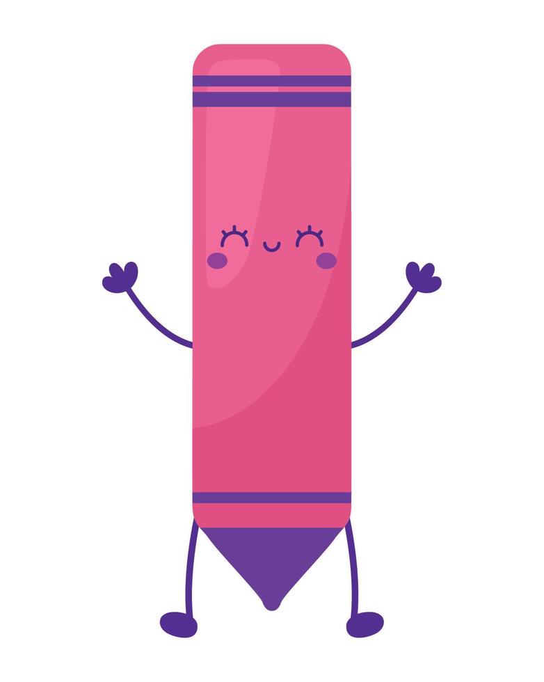 kawaii crayon design vector