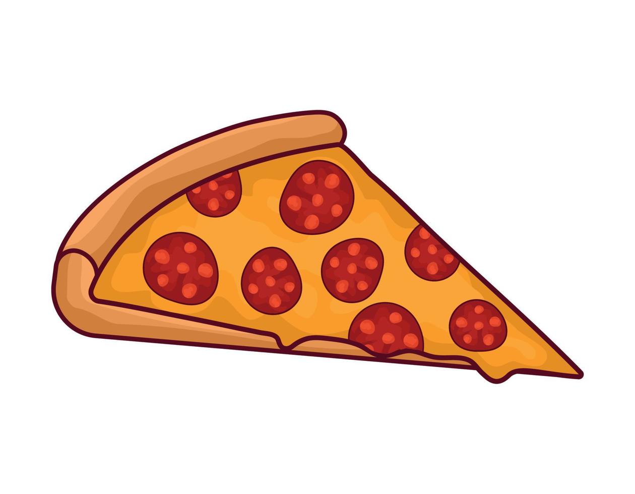 pepperoni pizza piece vector