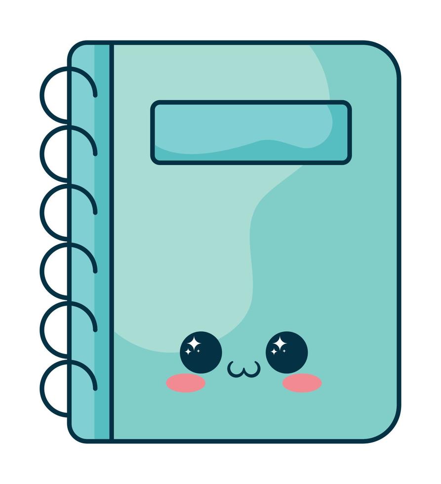 kawaii ringed notebook vector