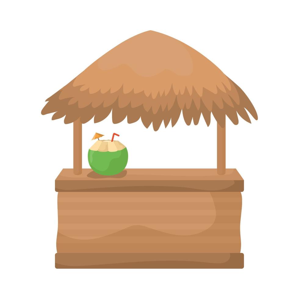 coconut cocktail store vector
