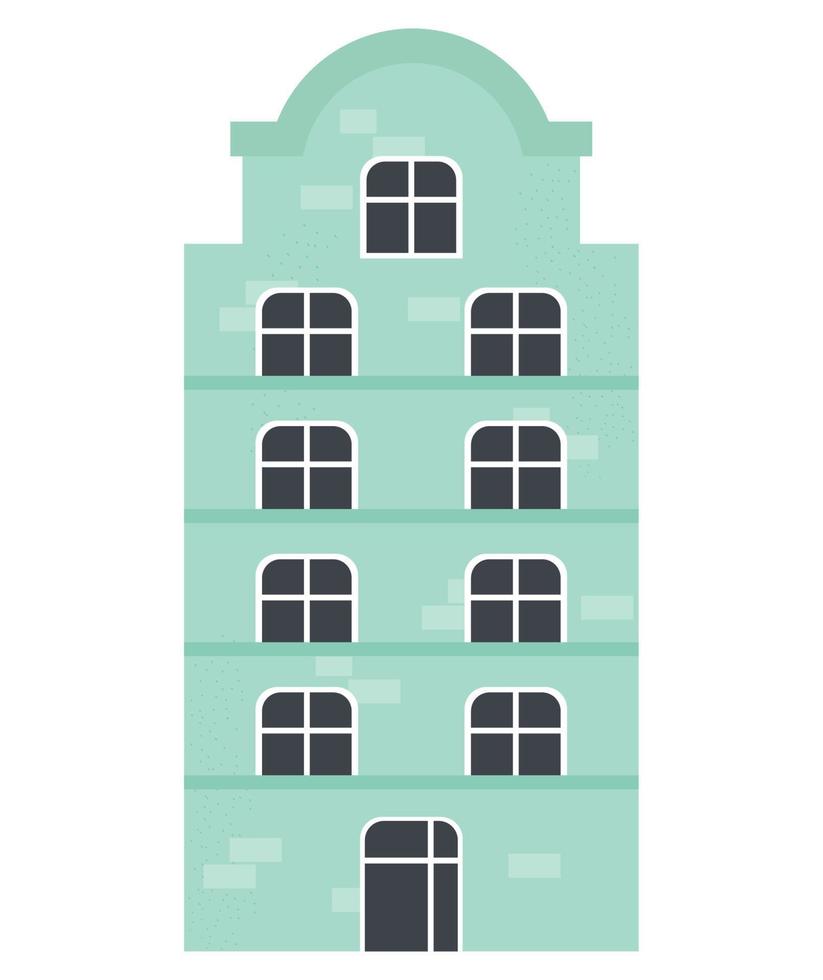 flat green building vector