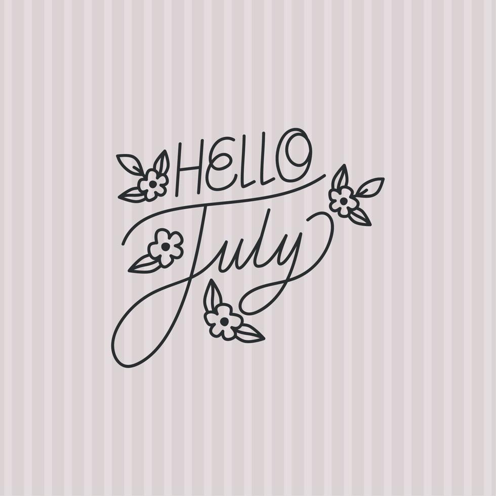cartel of hello july vector