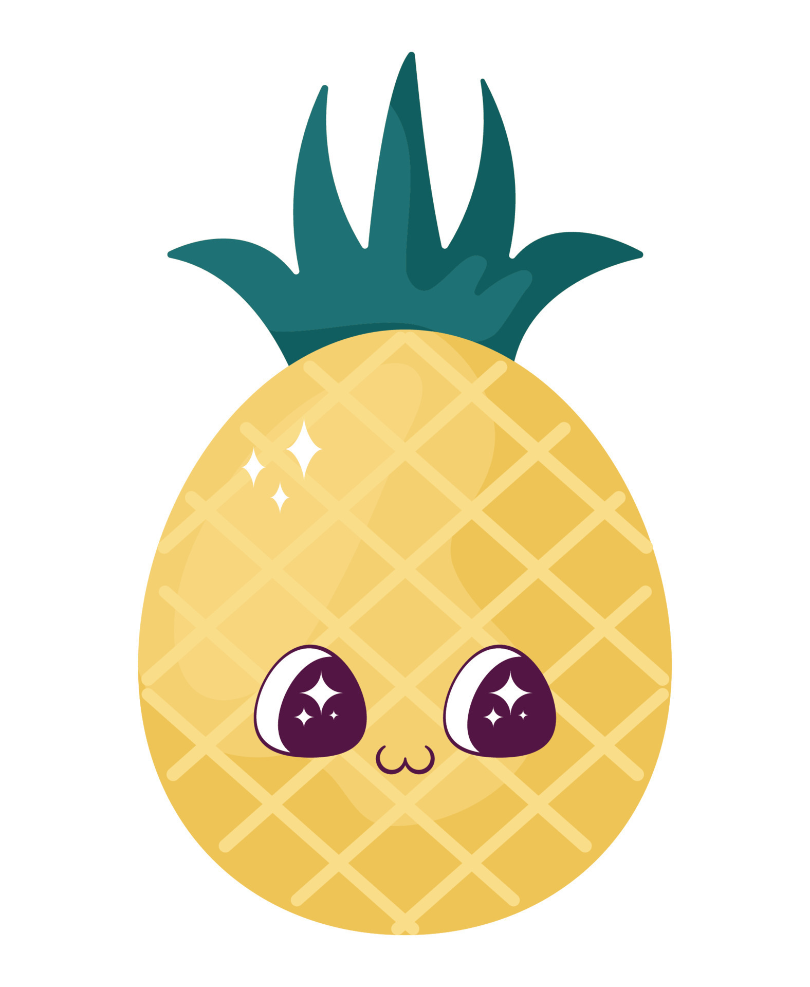 kawaii pineapple design 21387461 Vector Art at Vecteezy
