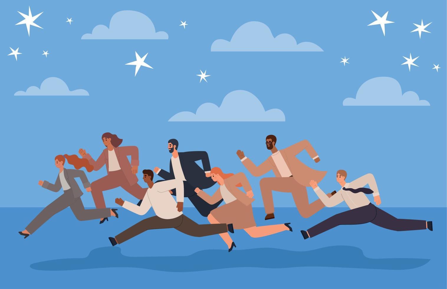 business persons running vector