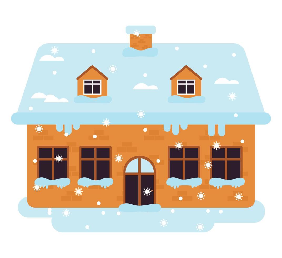 yellow winter cozy house vector