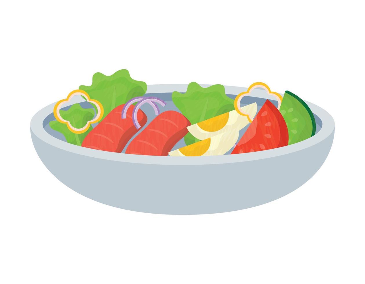 salad bowl illustration vector