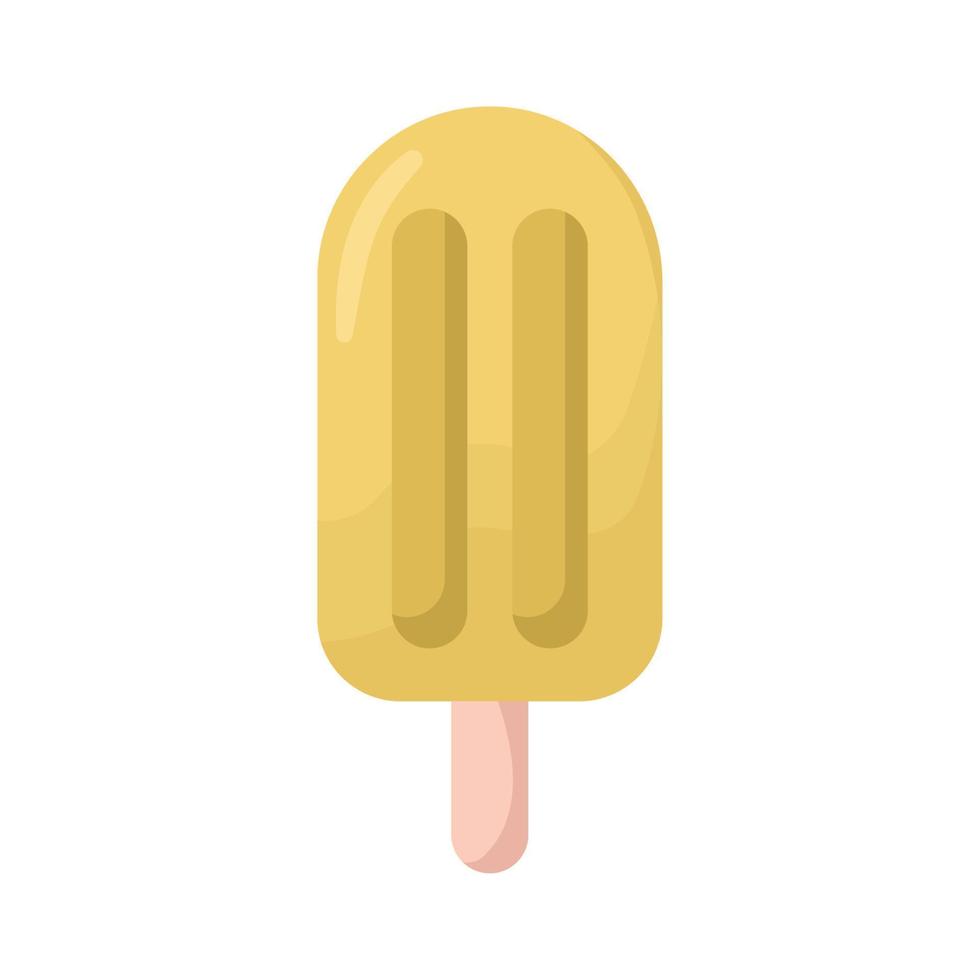 yellow ice cream in stick vector