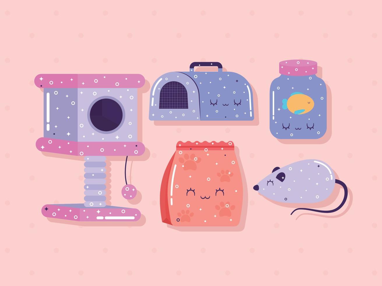 pets items set vector