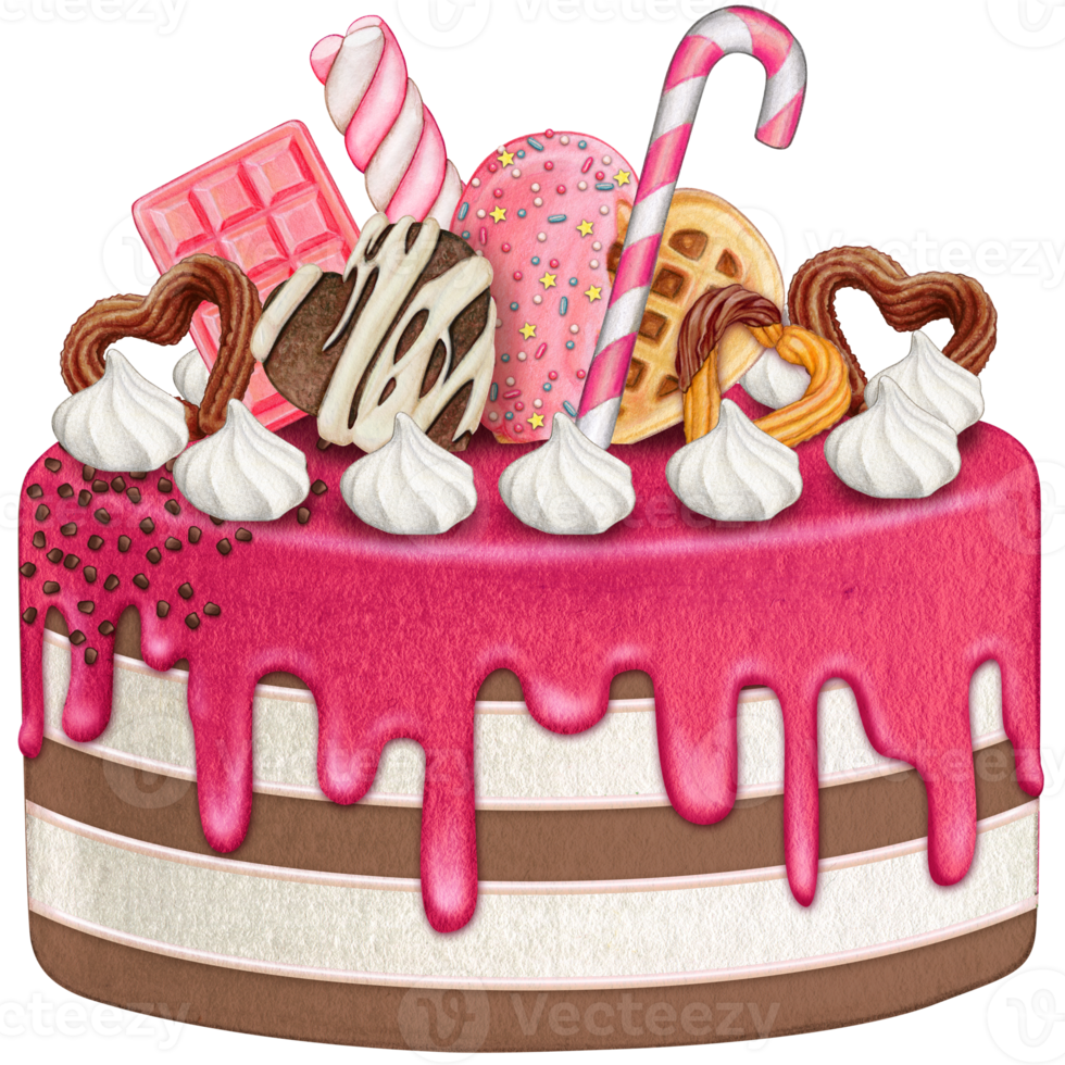 watercolor lovely cake png