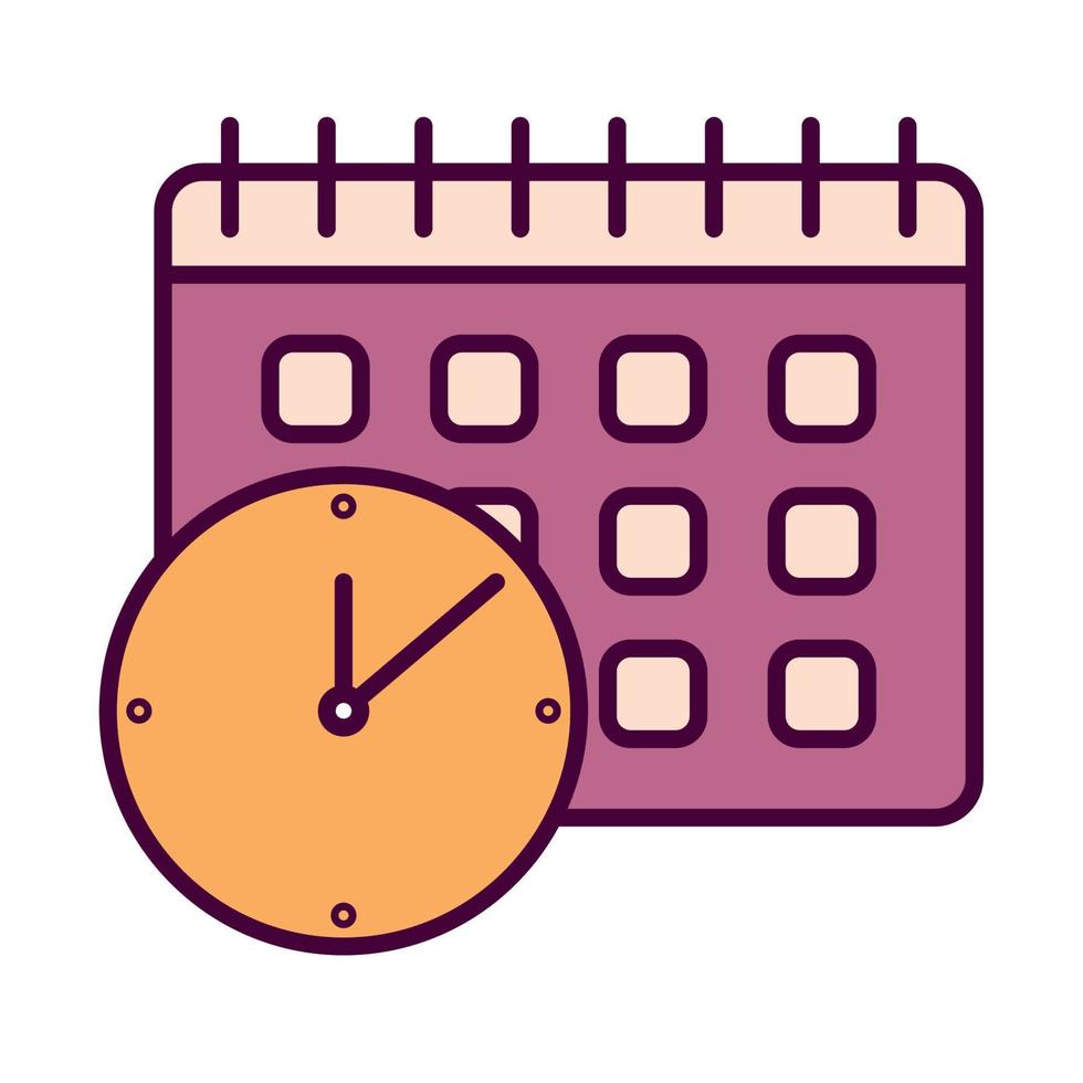 clock and calendar vector