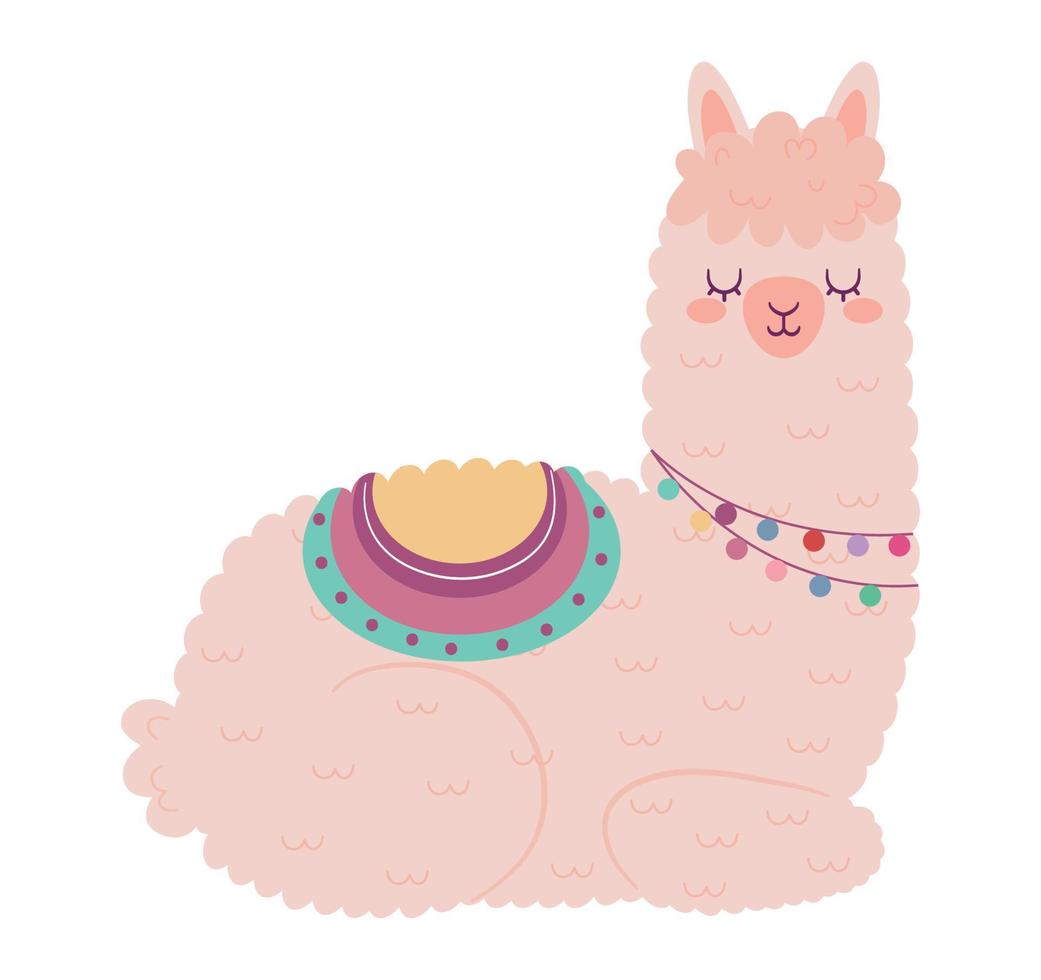 happy llama illustration vector