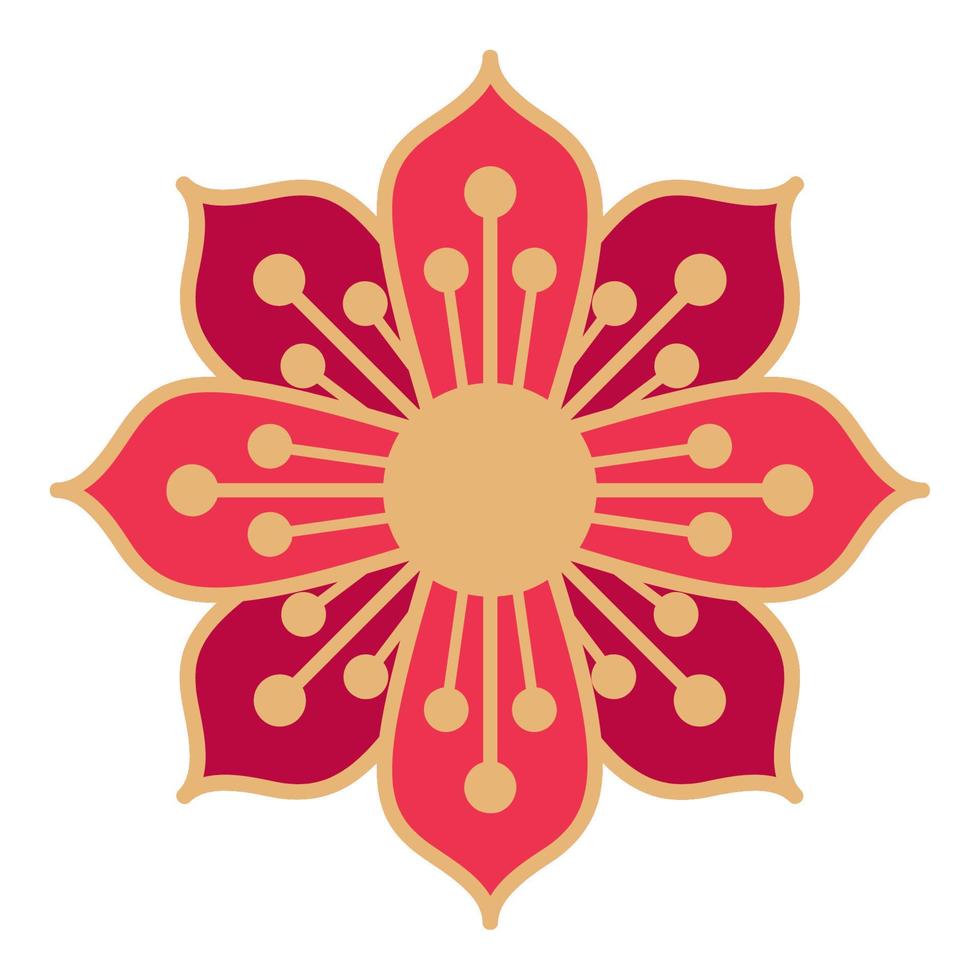 chinese flower design vector
