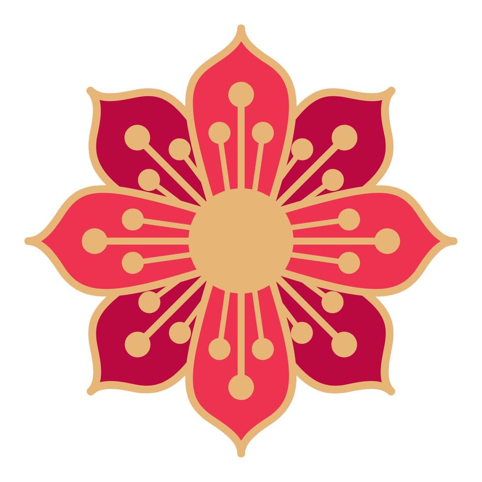 chinese flower design vector