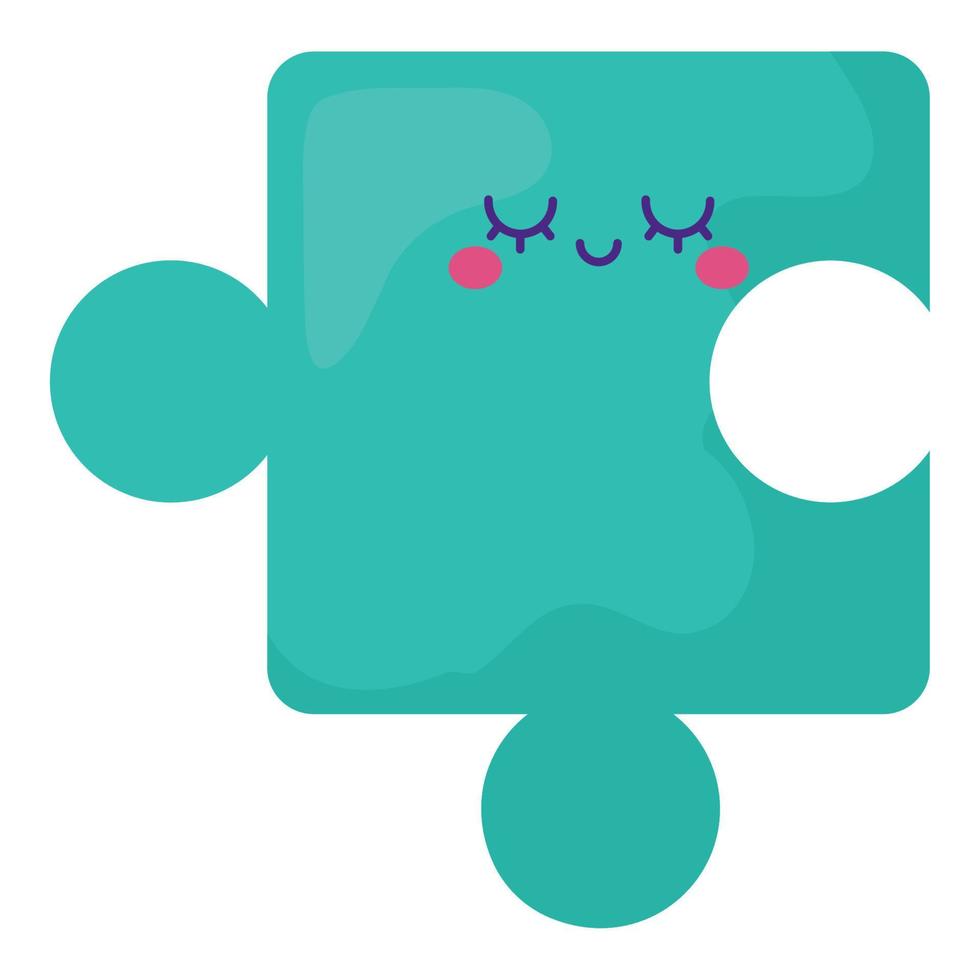 kawaii jigsaw design vector