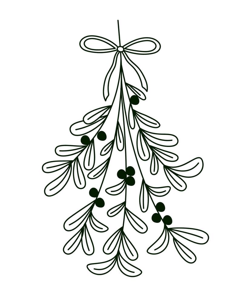 christmas mistletoe icon vector