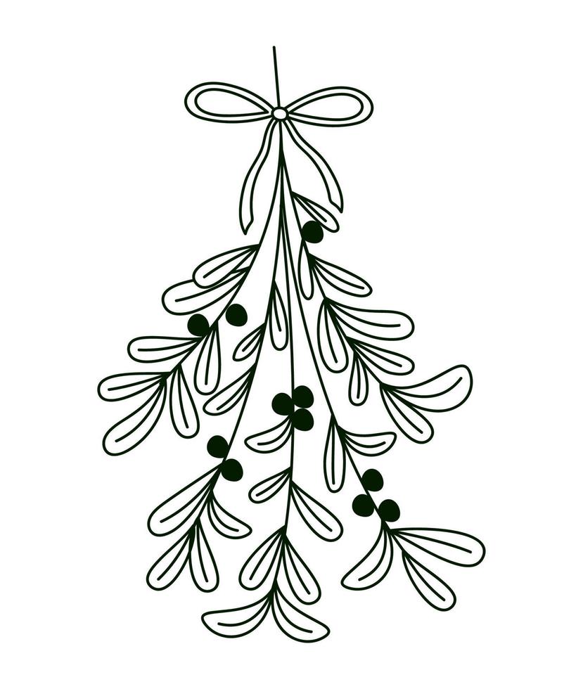 christmas mistletoe icon vector