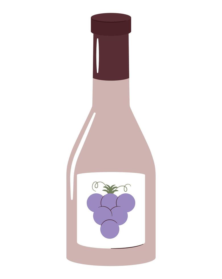 uvas bebida botella vector