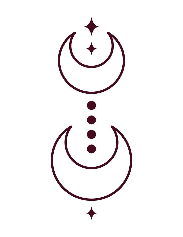 moons minimalist tattoo vector