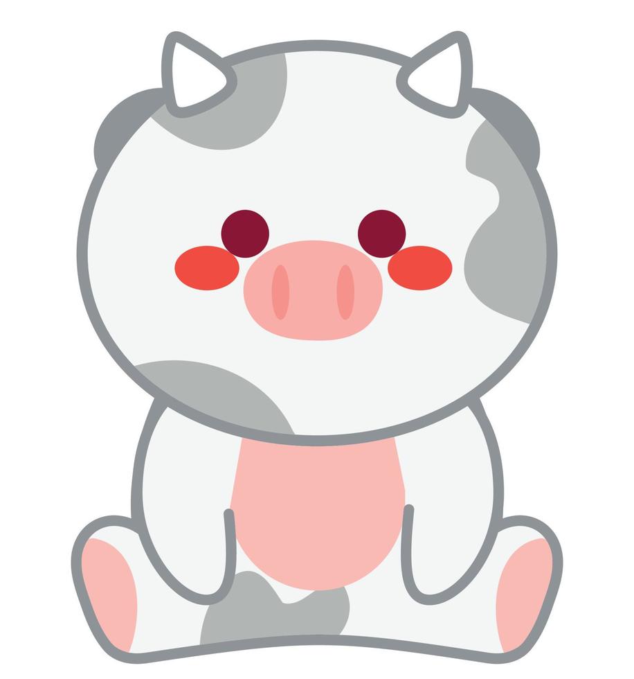 kawaii cow design vector