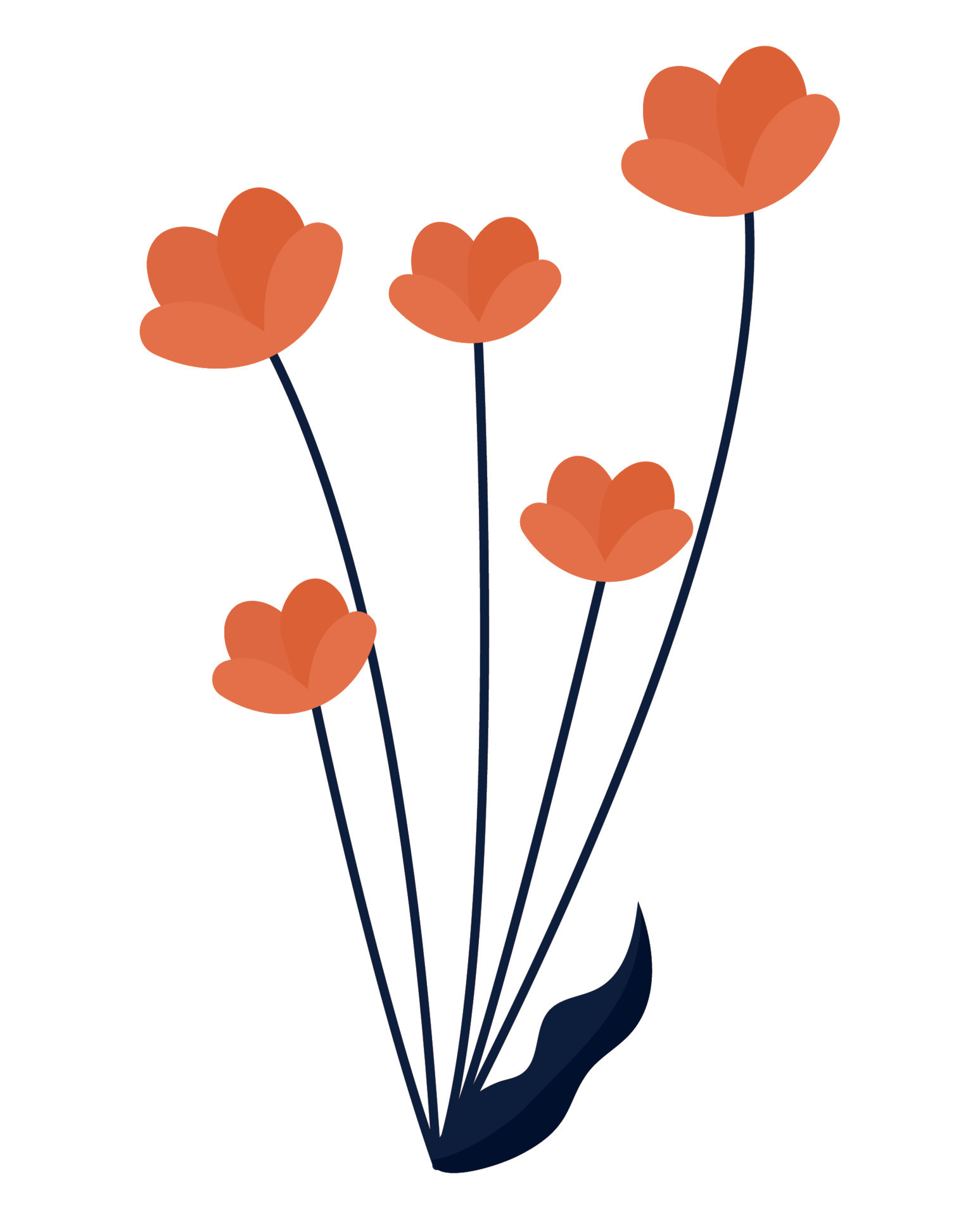 orange flowers design 21387808 Vector Art at Vecteezy