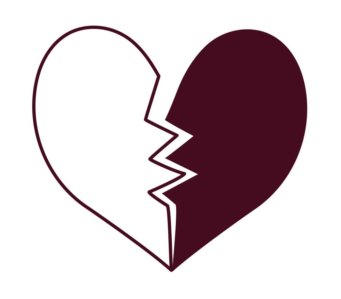 broken heart tattoo vector