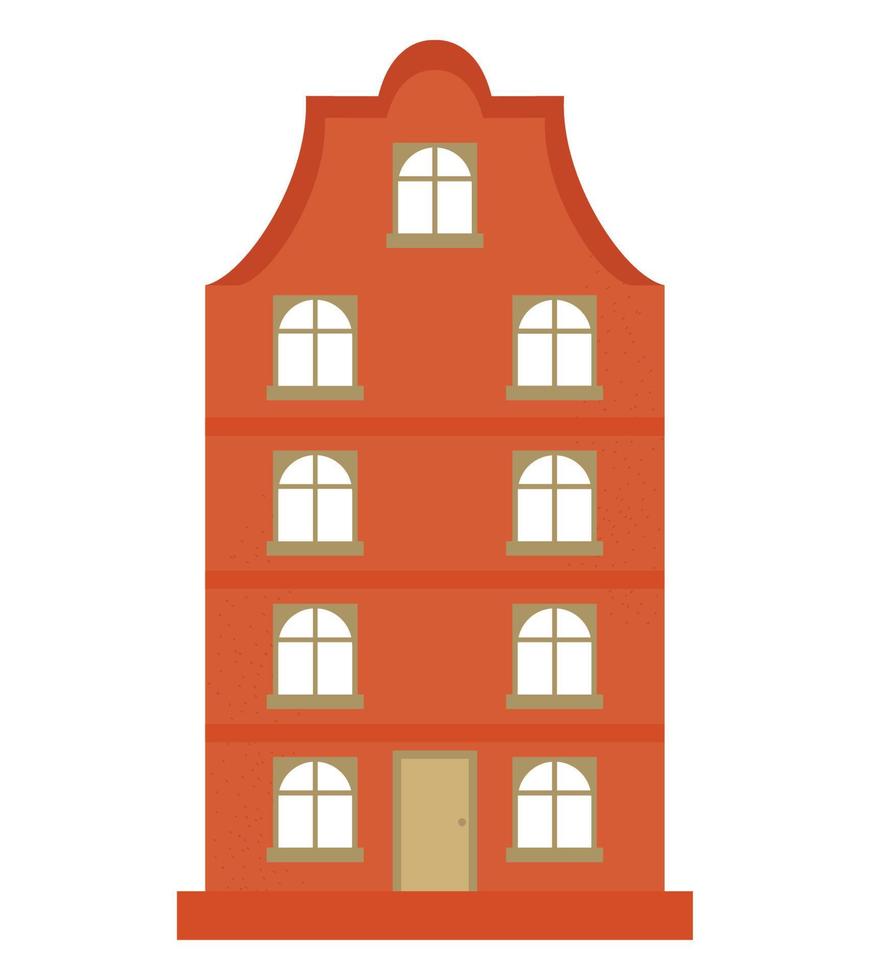 flat orange building vector
