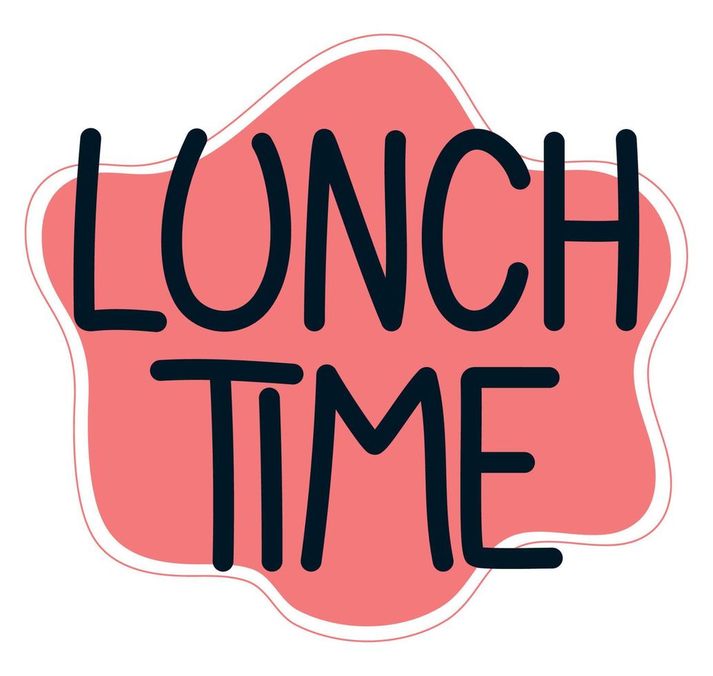 lunch time lettering vector