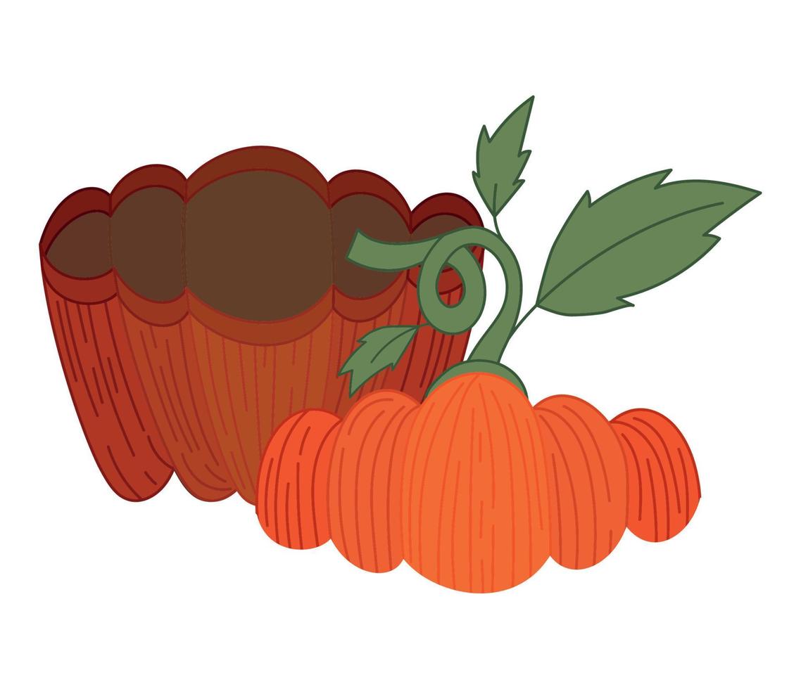 half pumpkin design vector