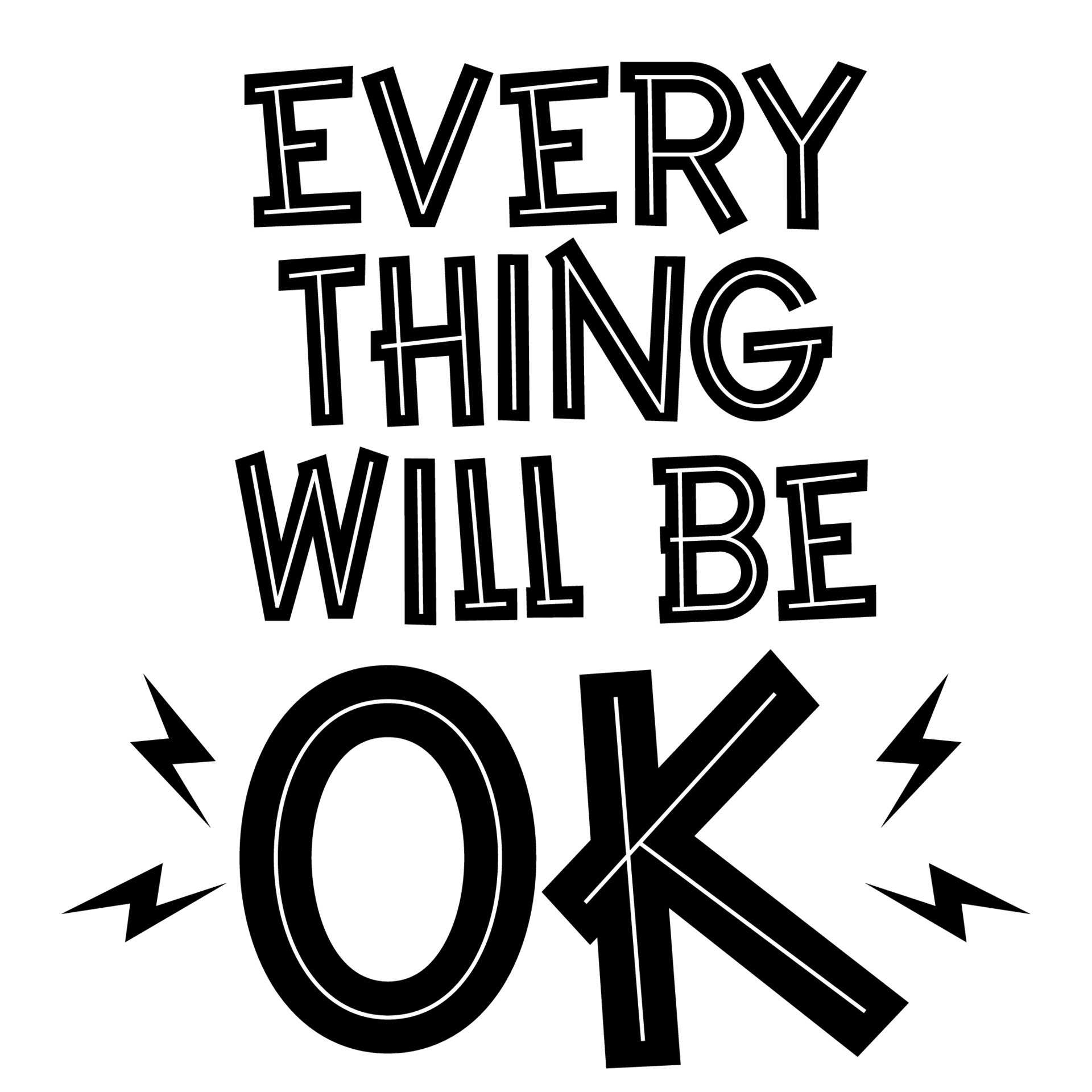 quote of everything will be ok 21387849 Vector Art at Vecteezy
