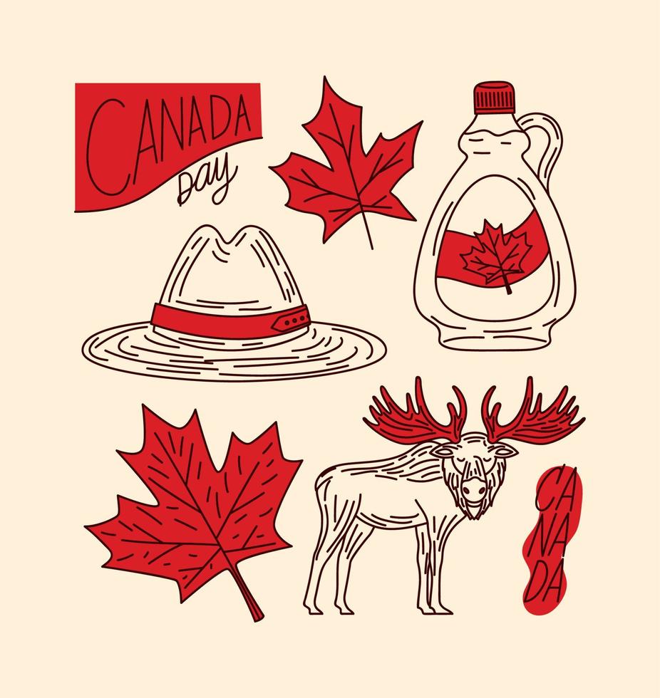 canada day items vector