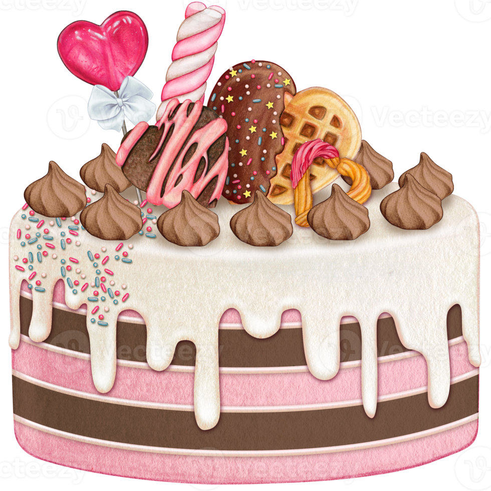 watercolor lovely cake png