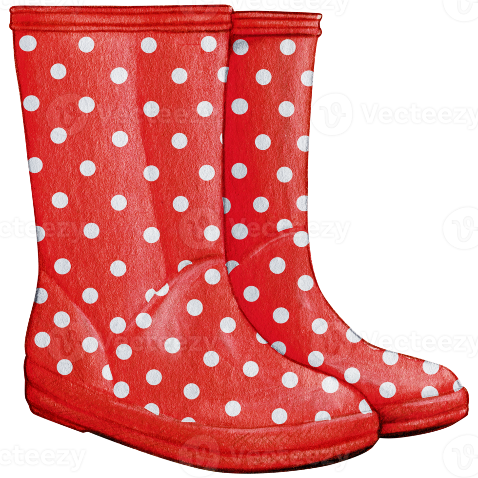 watercolor hand drawn cute rain boots png