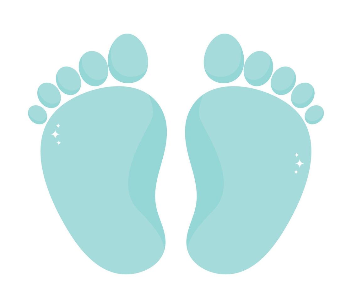 blue baby foot print vector