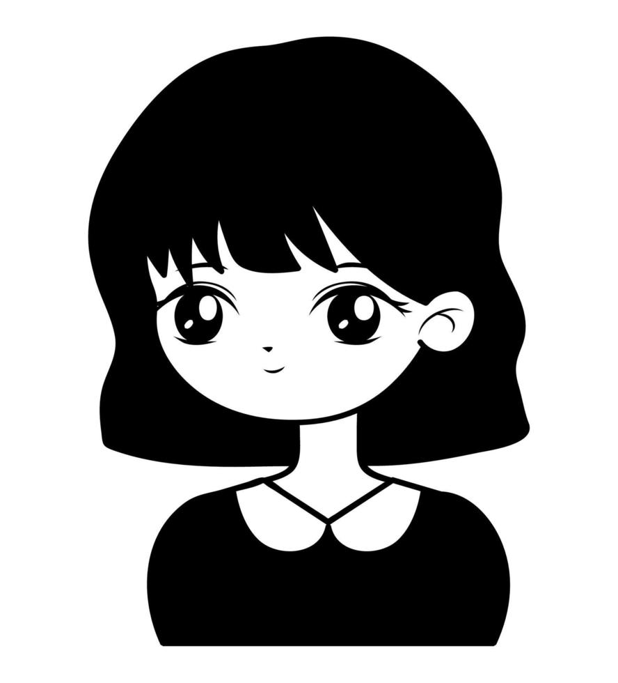 manga lady illustration vector