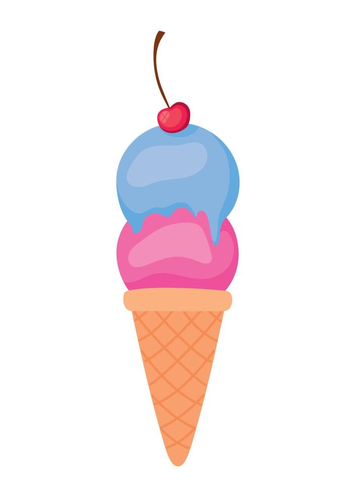 ice cream on cone vector