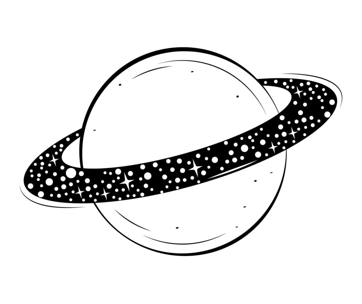 surreal saturn design vector