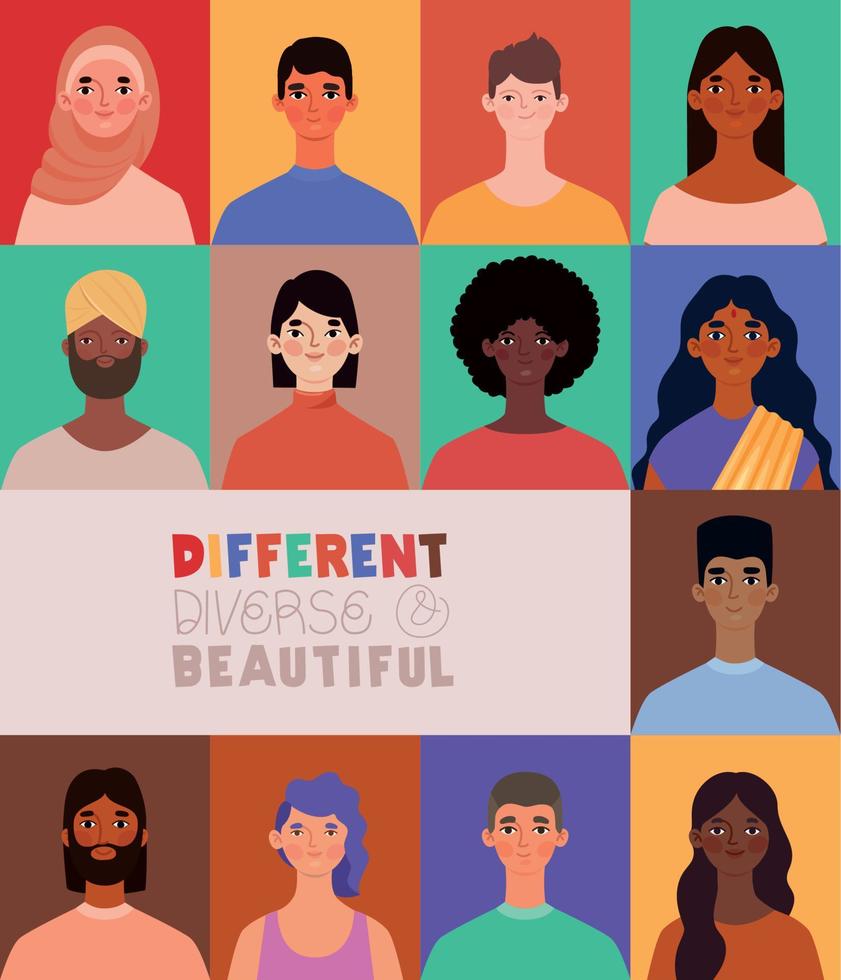 poster of different and diverse vector