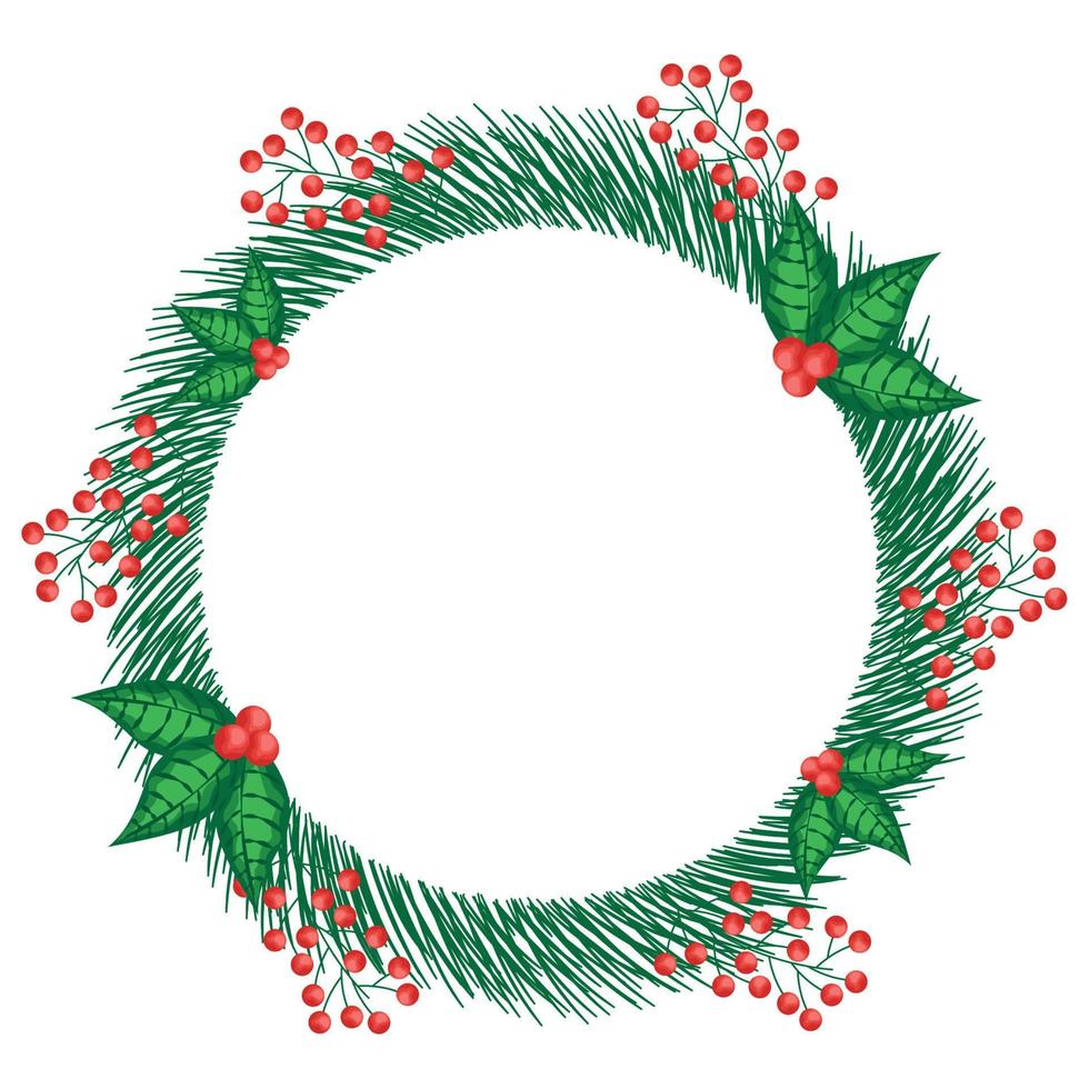 nature mistletoe wreath vector