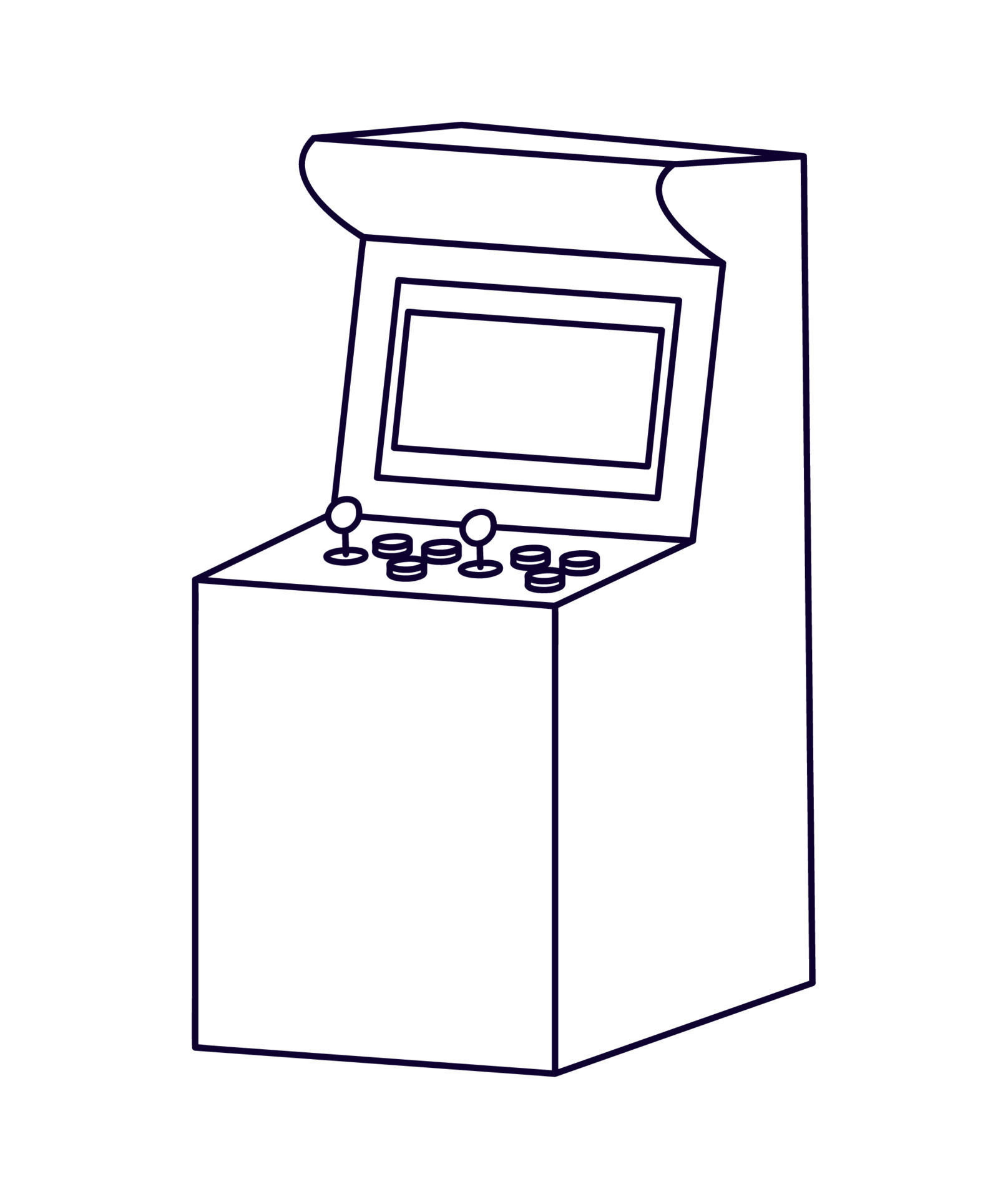 Arcade Machine Drawing - Arcade Machine Design Free Vector 