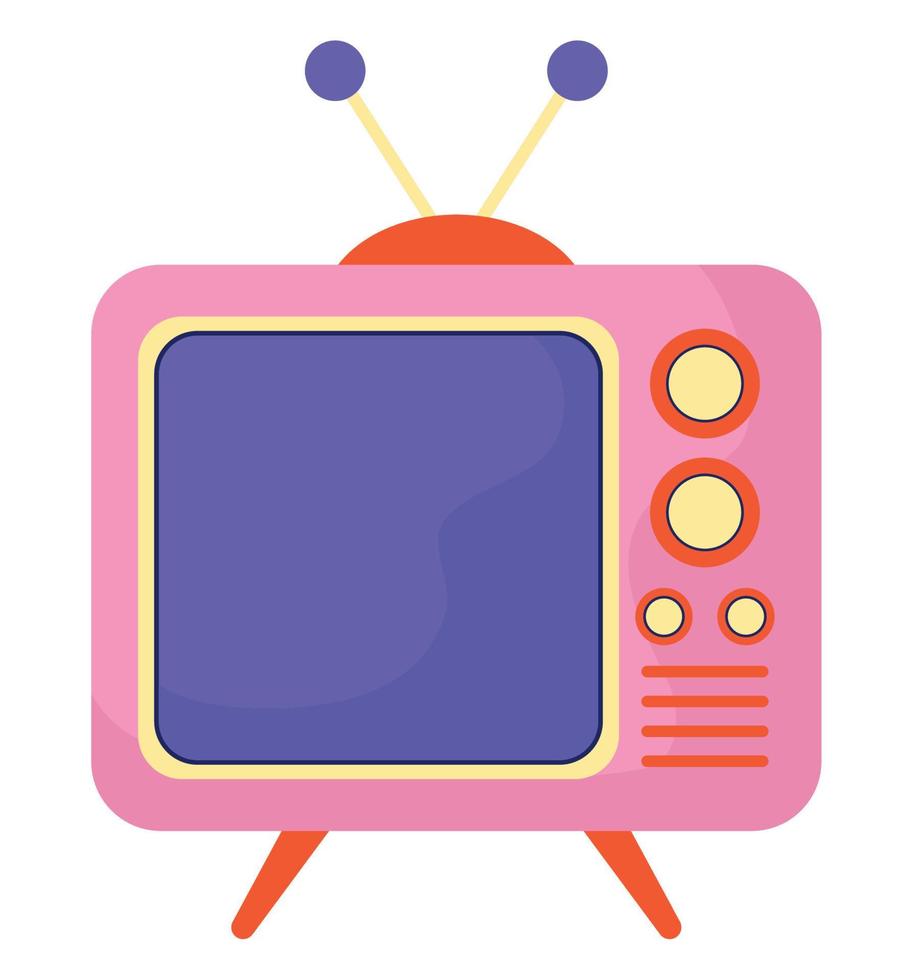 pink retro tv vector