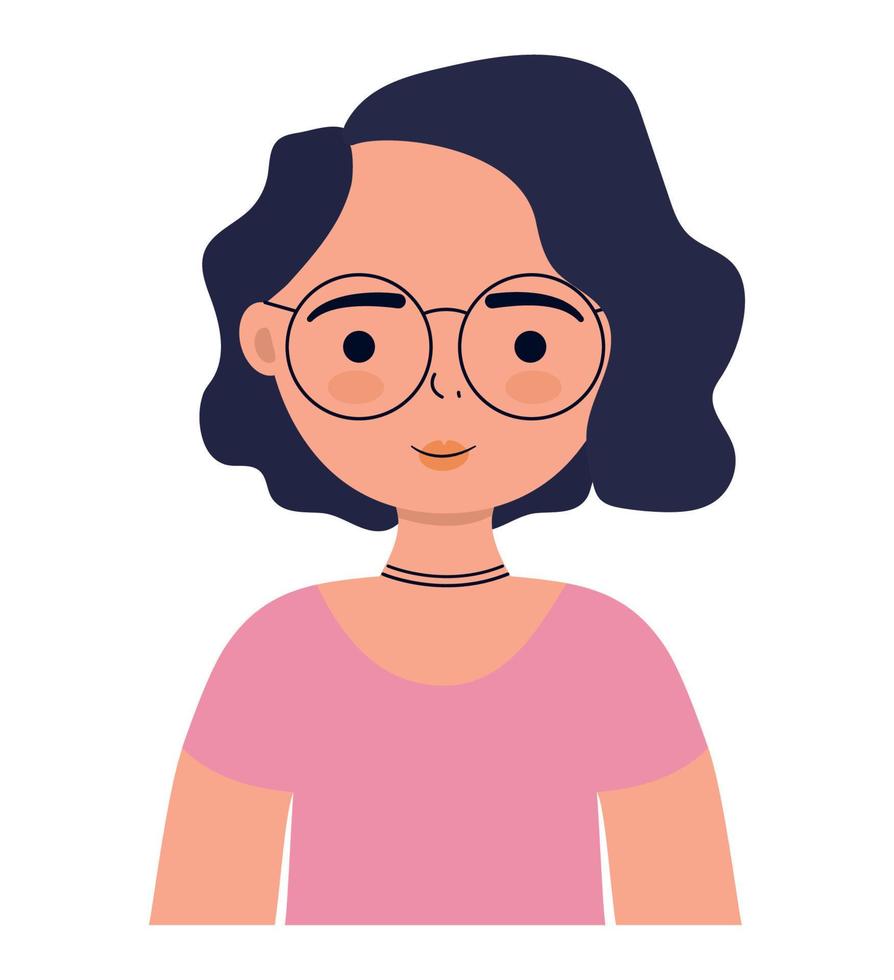 woman with glasses vector