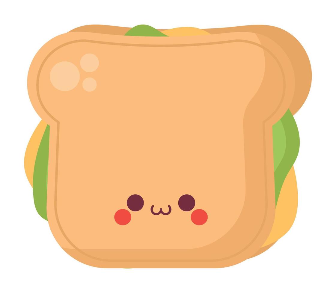 kawaii sandwich design vector