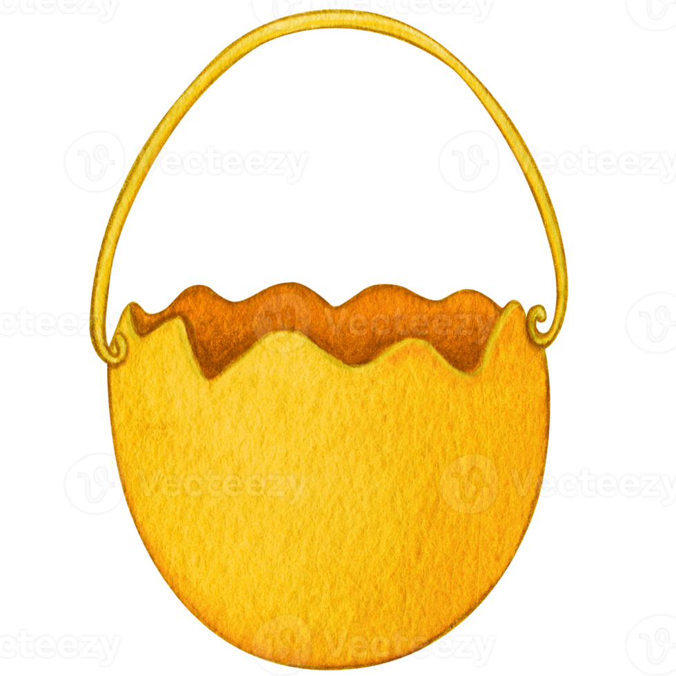 watercolor easter egg shaped basket png