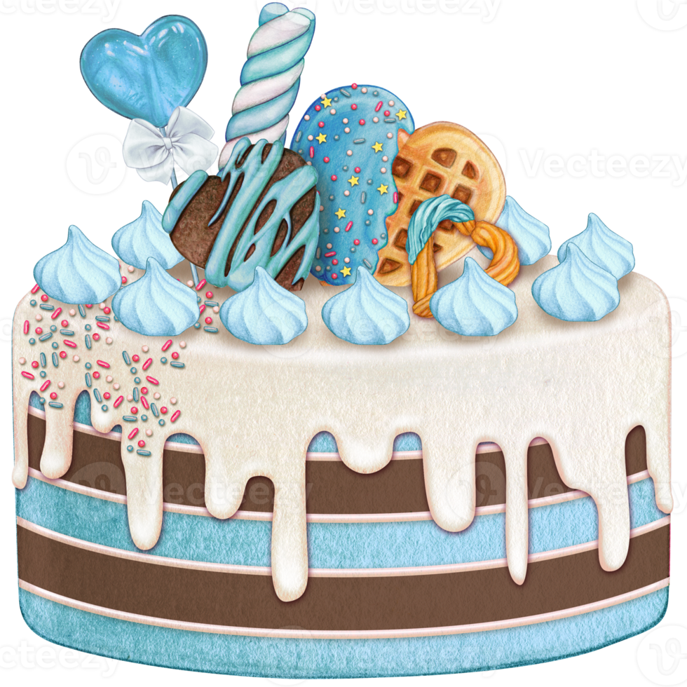 watercolor lovely cake png