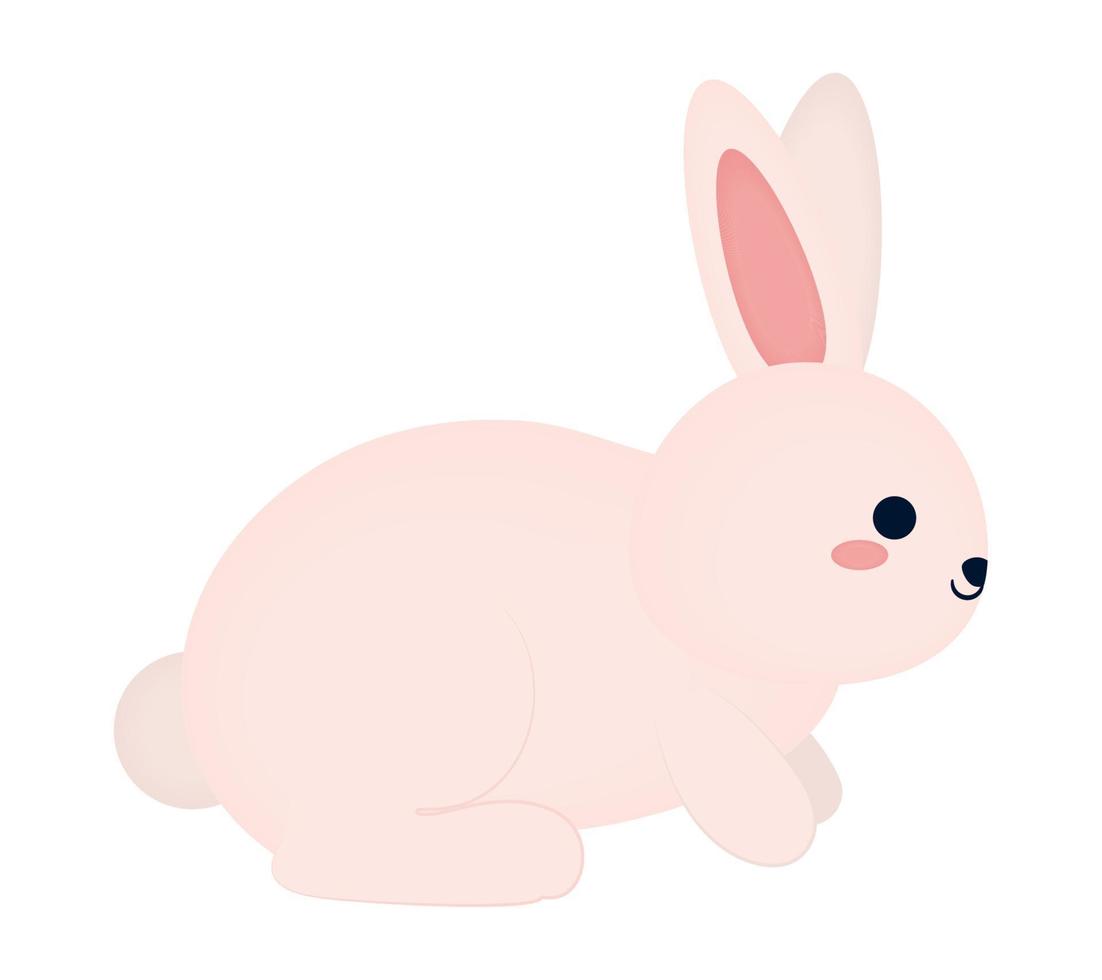 happy white rabbit vector